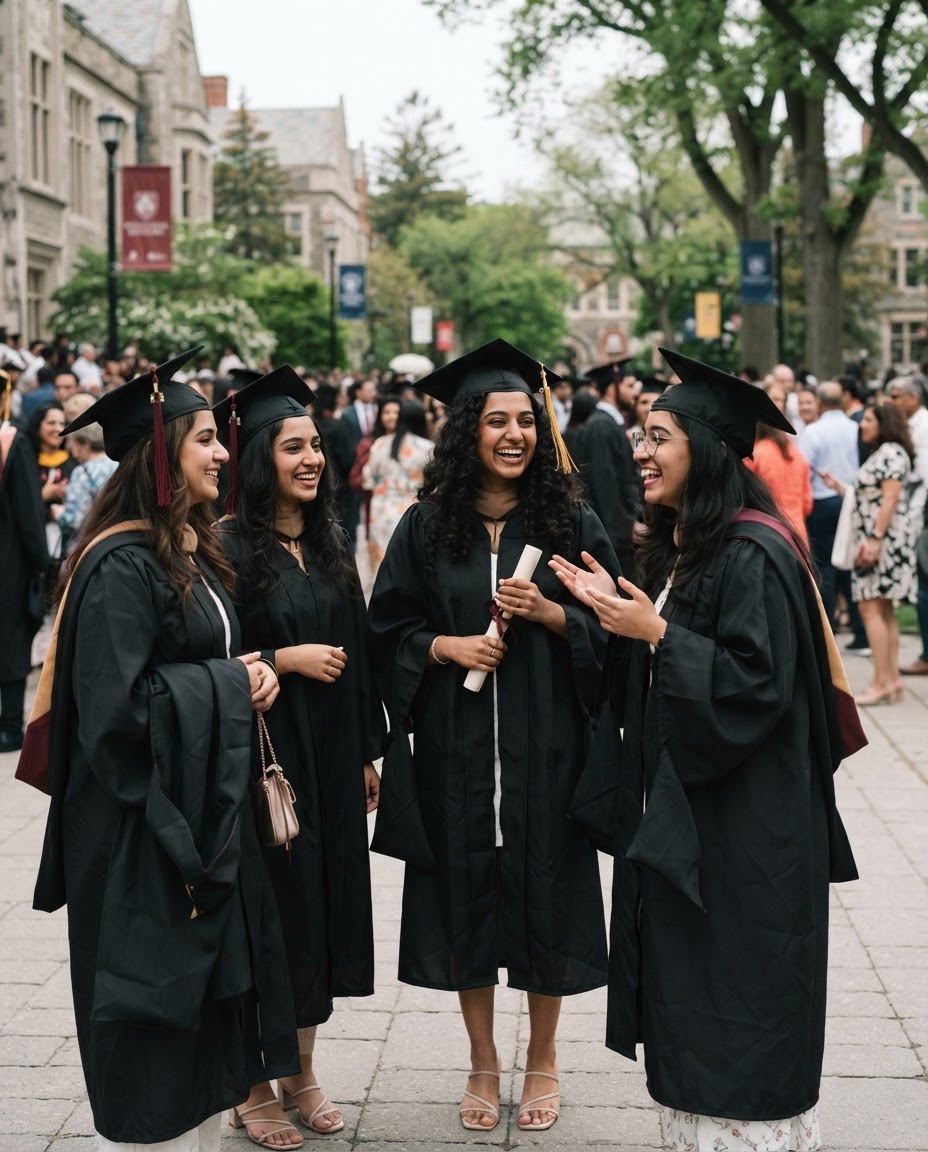 BIET graduates in academic dress on graduation day